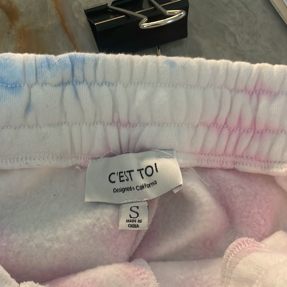 Pink and blue tie die joggers Small - Picture 7 of 7